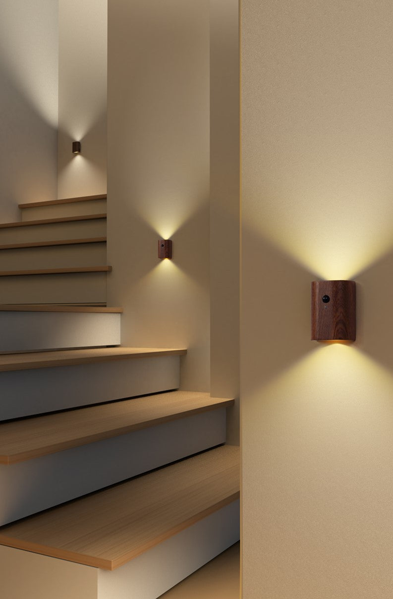 LED light illuminating dark room