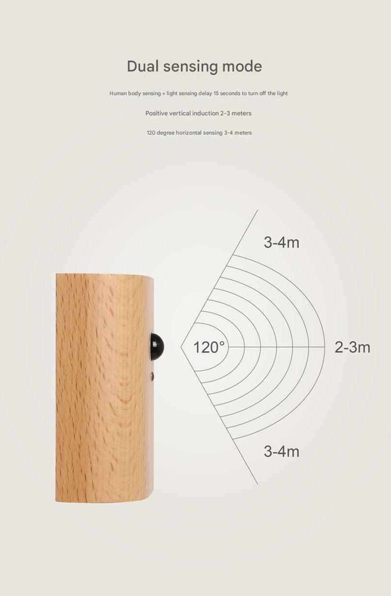 Detailed image showcasing wood texture night light