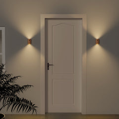 Side view of LED Night Light with wood grain finish