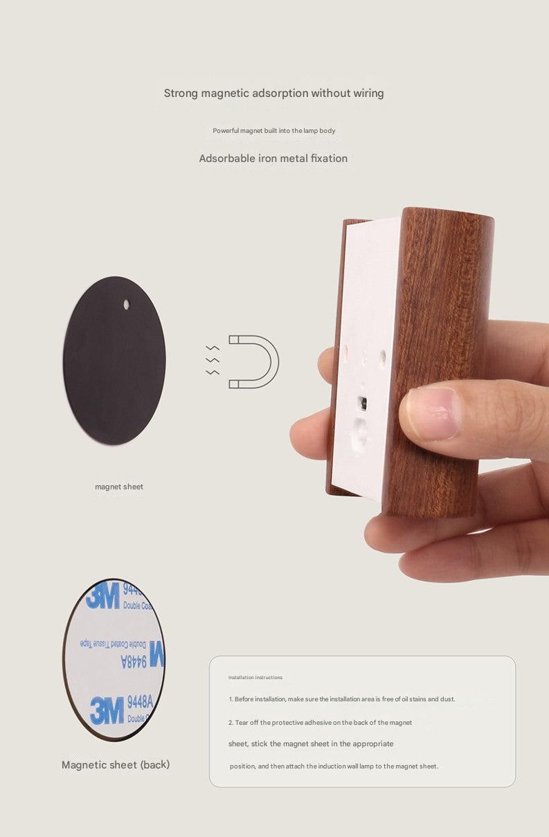 Front view of Modern Wood Grain LED Night Light