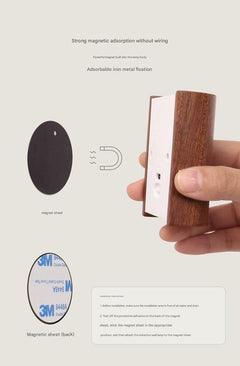 Front view of Modern Wood Grain LED Night Light