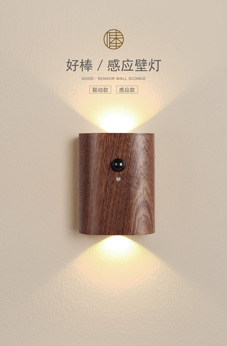 Detailed image showcasing wood texture night light