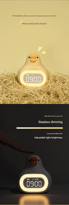 Cute kids alarm clock with adjustable night light