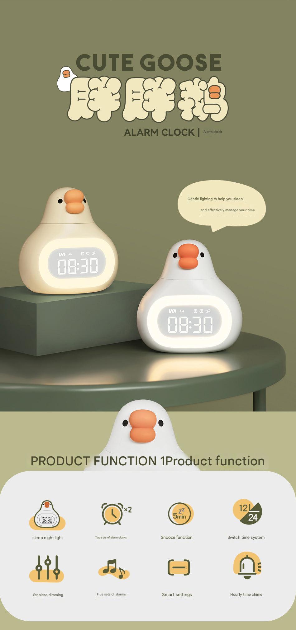 Bright yellow and white kids alarm clock