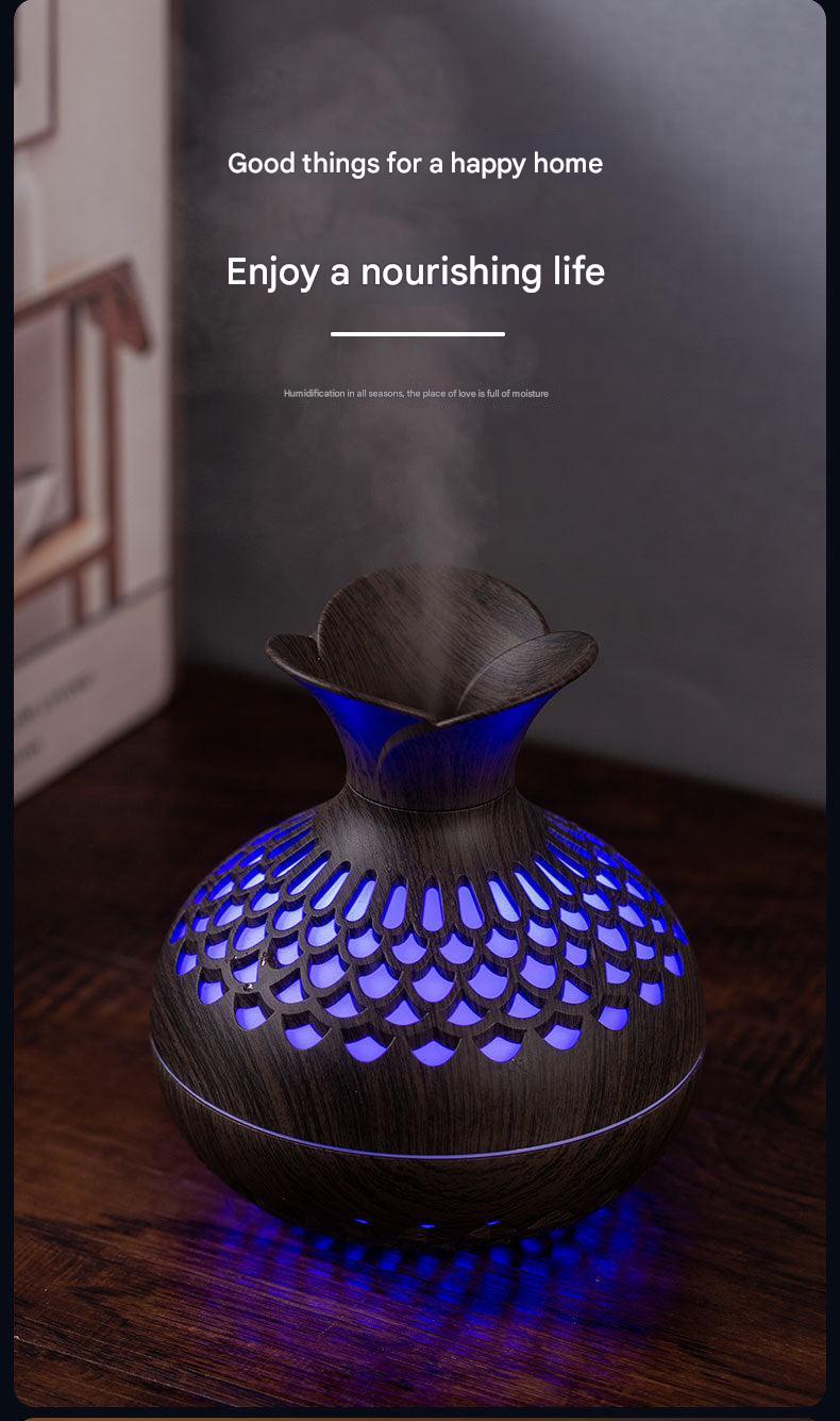 wood grain ultrasonic humidifier side view