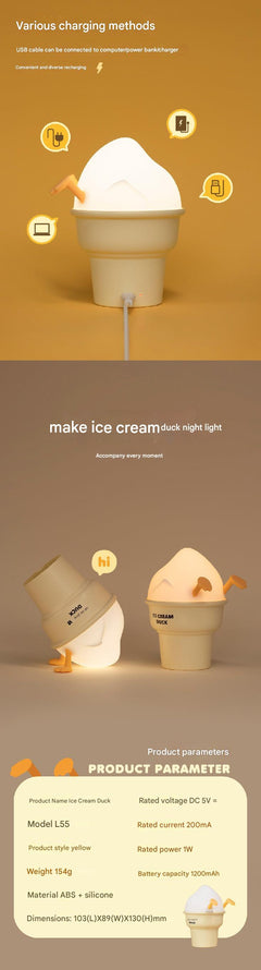 Rechargeable Ice Cream Night Light with Warm Glow 2