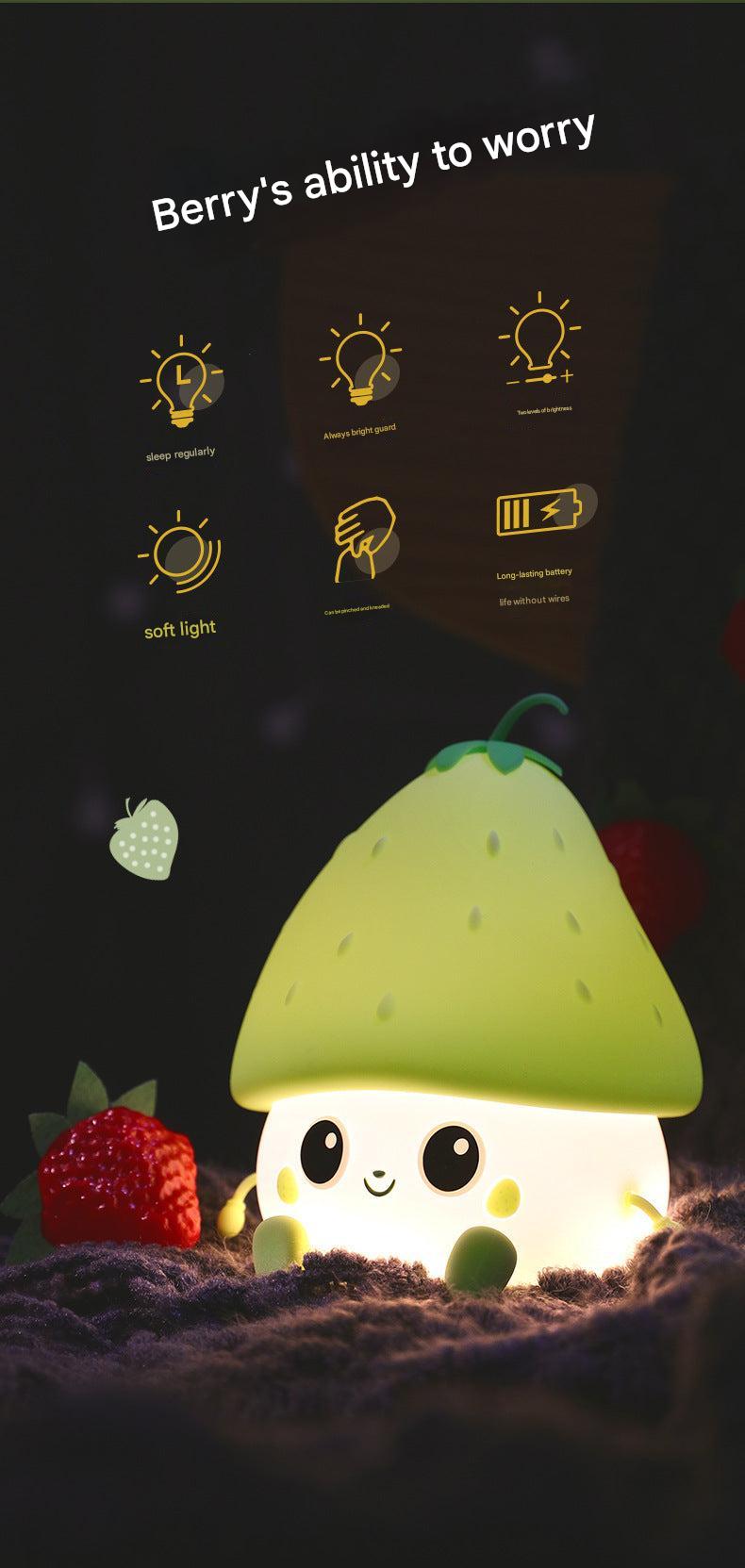 Close-up of touch control feature on night lamp