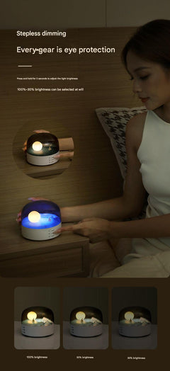 Front view of Bluetooth speaker night light in white