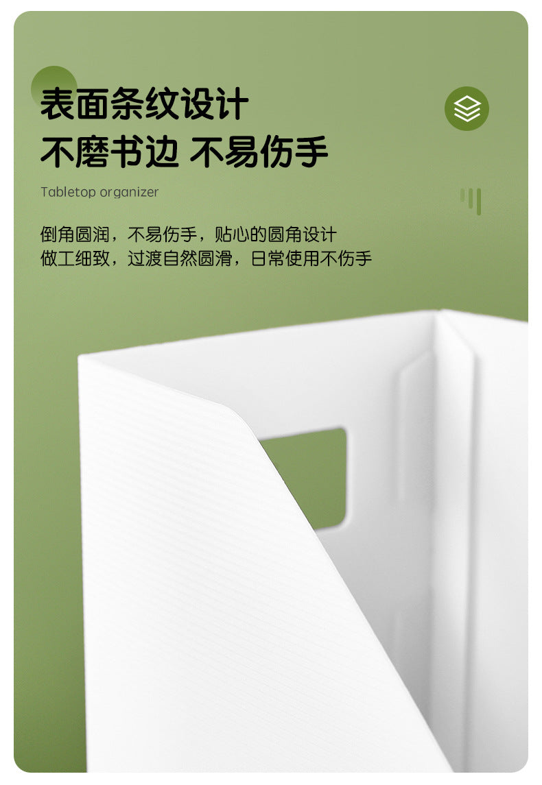 angled view of one-tiered desk organizer