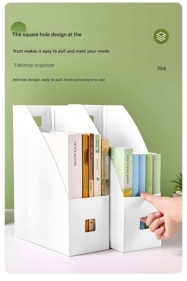 deskside view of black and ivory file holder