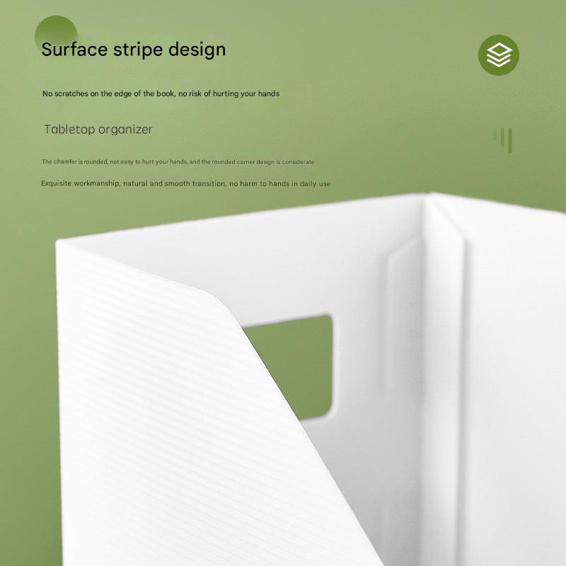 deskside view of black and ivory file holder