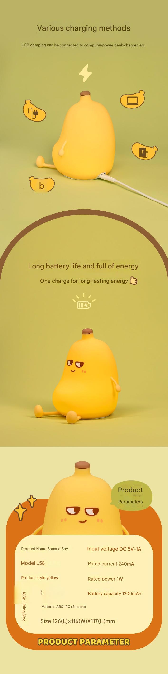 Portable night light with soft glow