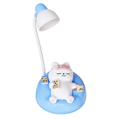 Close-up of cute cat lamp illuminating a room