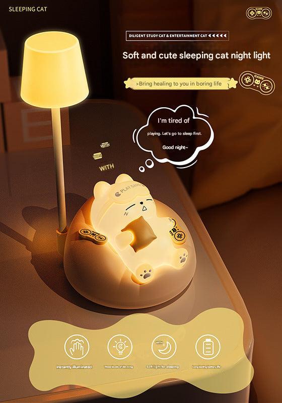 Cat lamp in pink enhancing nursery decor
