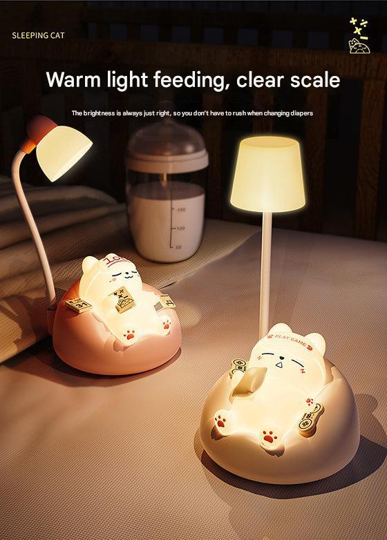 Soft light emitted by cat-shaped lamp