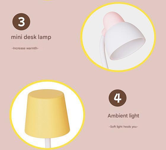 Portable cat night lamp with soft glow for kids
