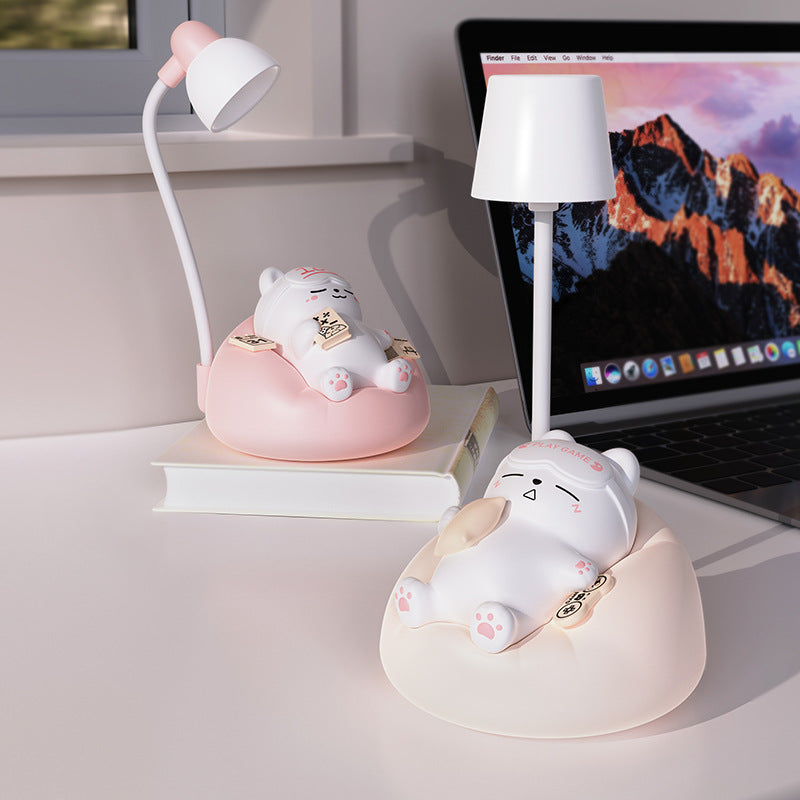 Soft light emitted by cat-shaped lamp