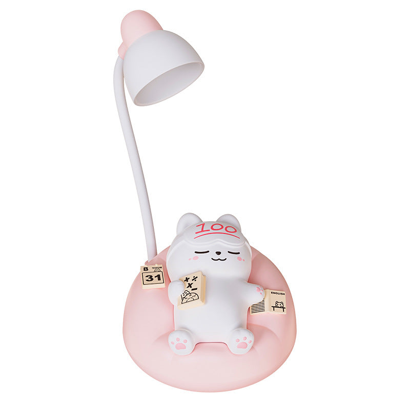 Portable cat night lamp with soft glow for kids