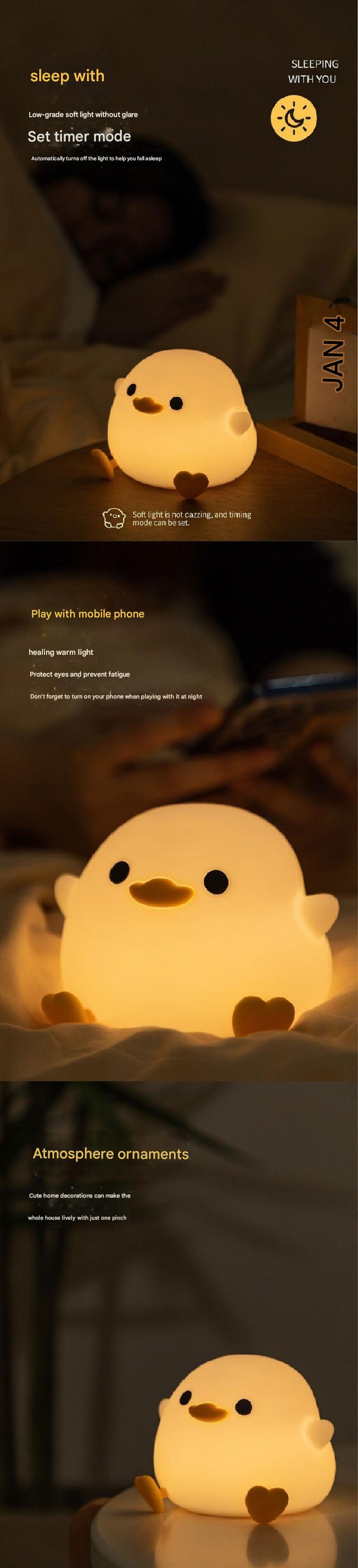 Cute cartoon duck silicone night light - image 1