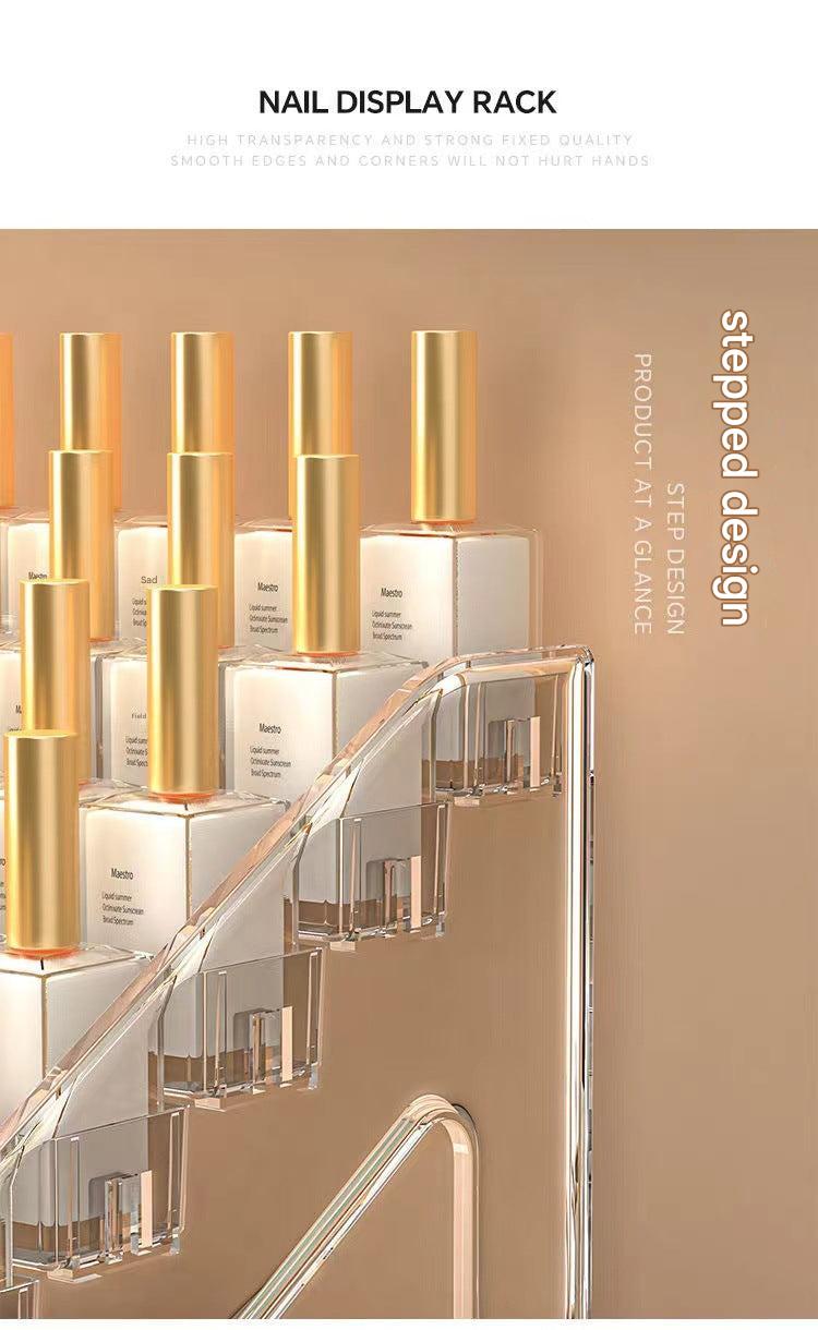 Transparent cosmetic display with lipsticks