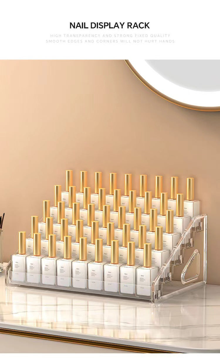 Cosmetic organiser showing multiple layers
