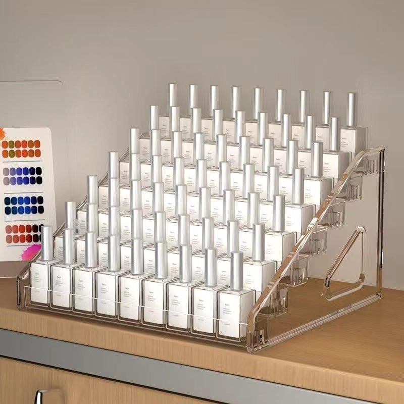 Top view of acrylic makeup display stand