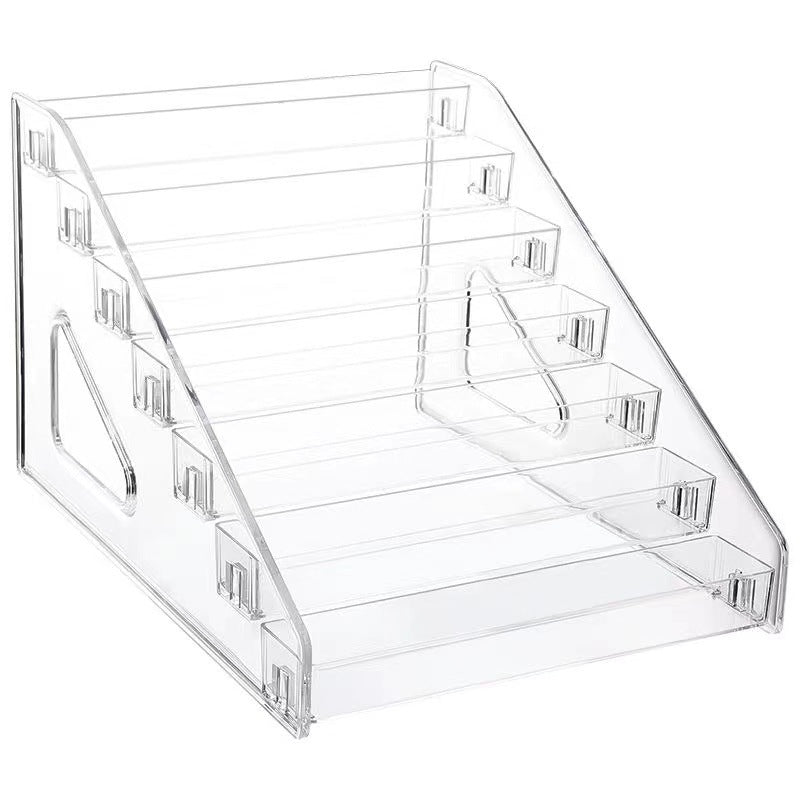 Transparent cosmetic display with lipsticks