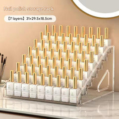 Acrylic nail polish holder filled with products