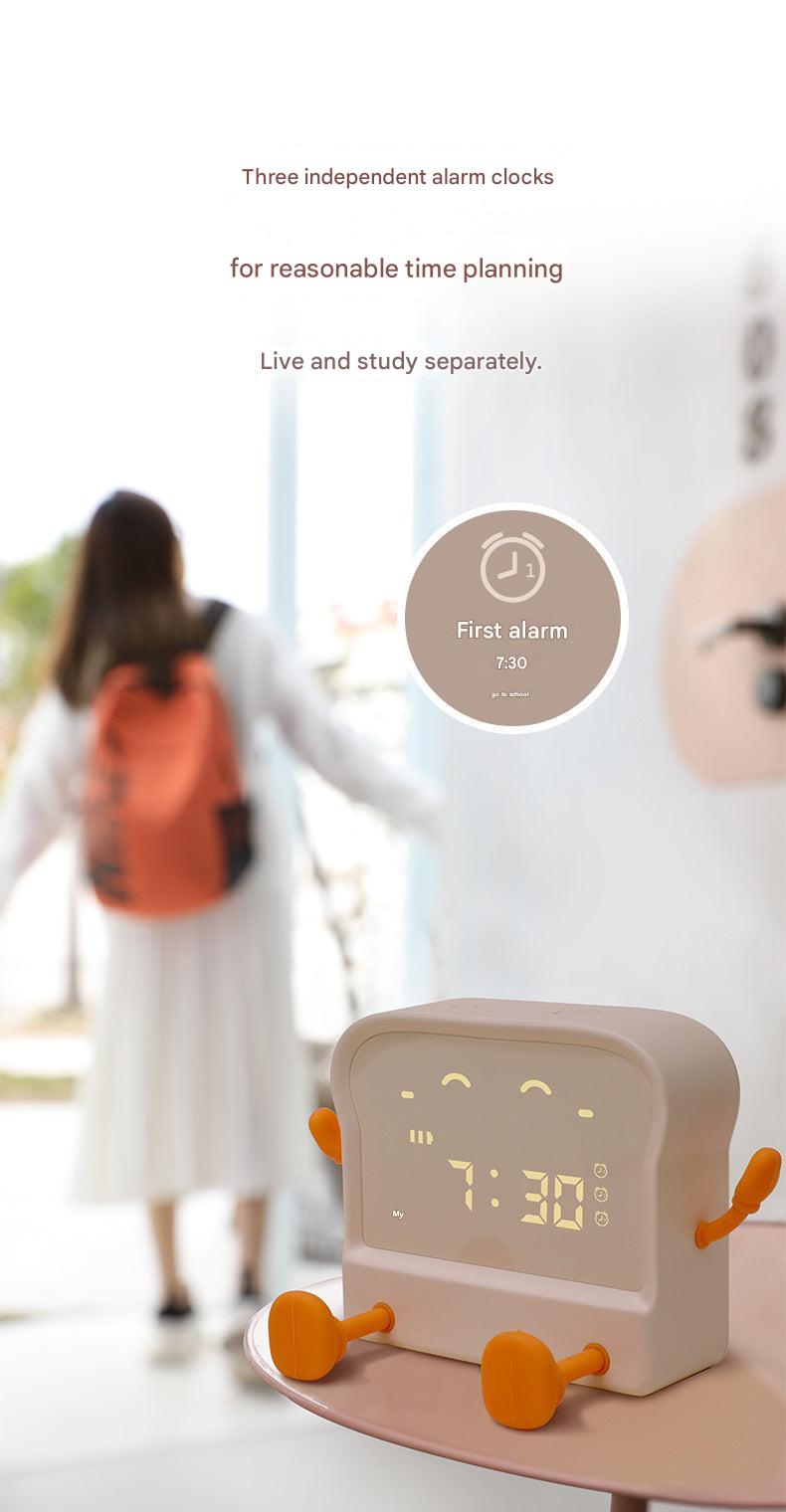 Side view of the coffee LED alarm clock
