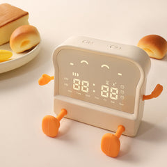 Side view of the coffee LED alarm clock