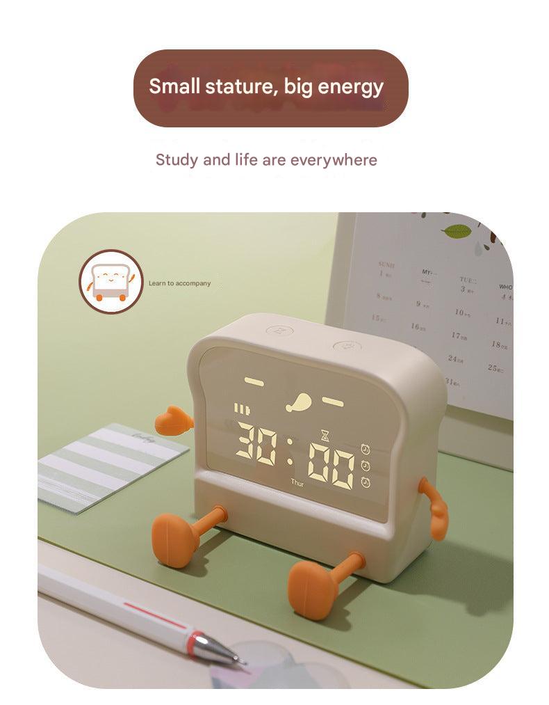 Detailed view of the digital alarm clock with timer
