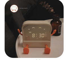 Side view of the coffee LED alarm clock