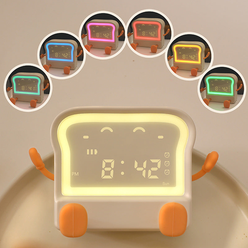 Top view showing the digital display of the alarm clock