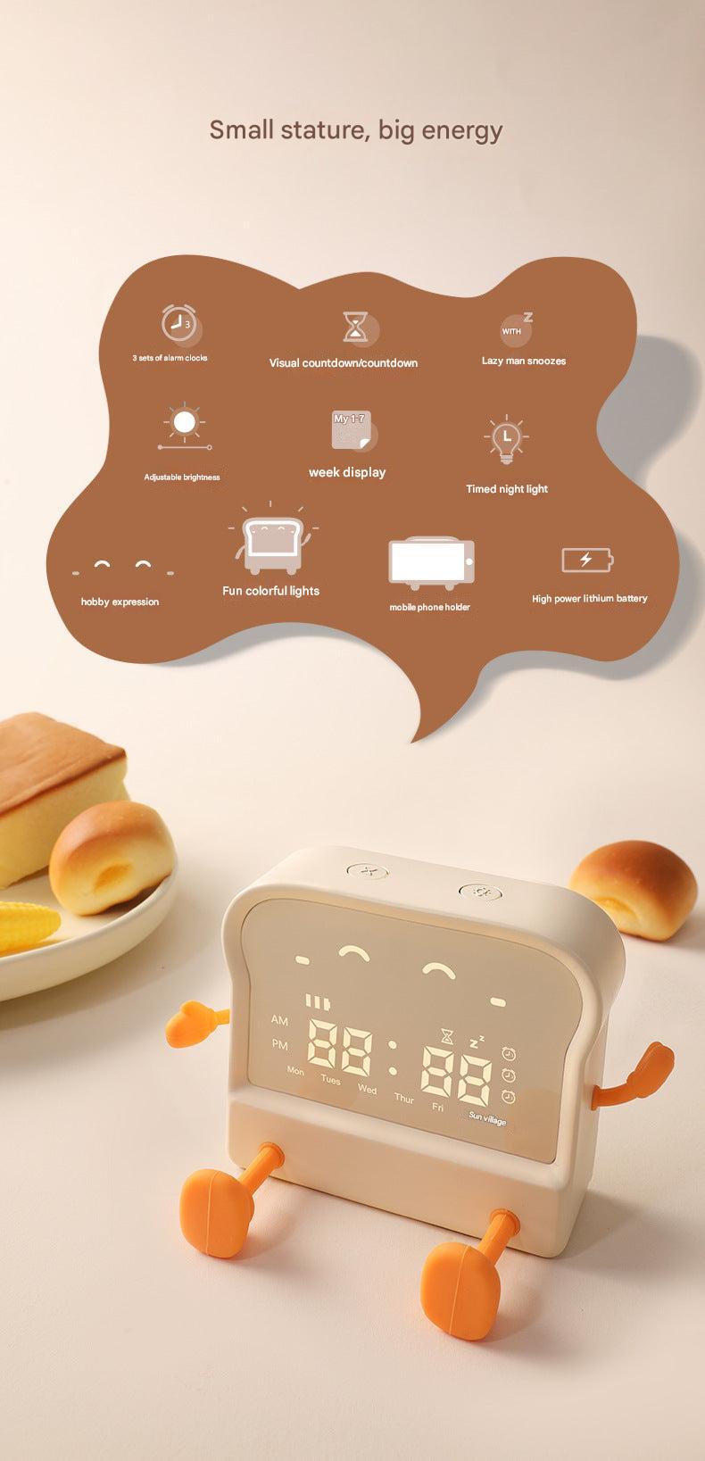Alarm clock in a cozy setting with soft lighting