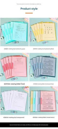 Transparent covers of assorted lever arch folders