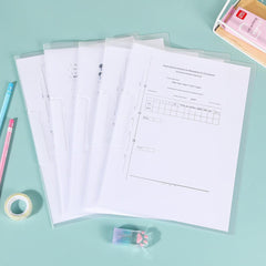 White A4 file folder with D-ring side view