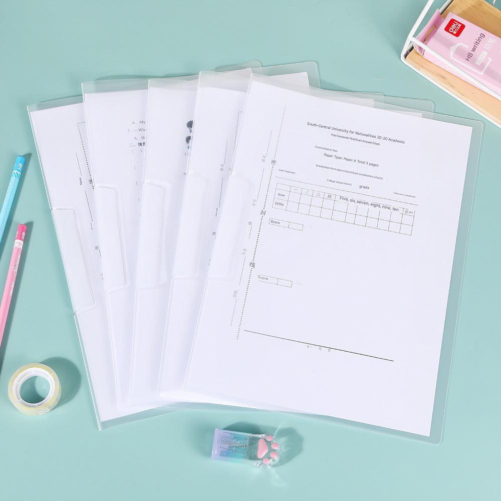 White A4 file folder with D-ring side view