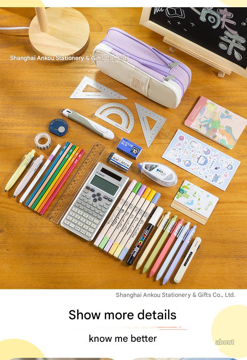Angoo pink and beige pencil case