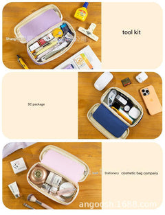 Angoo pencil case in purple and beige