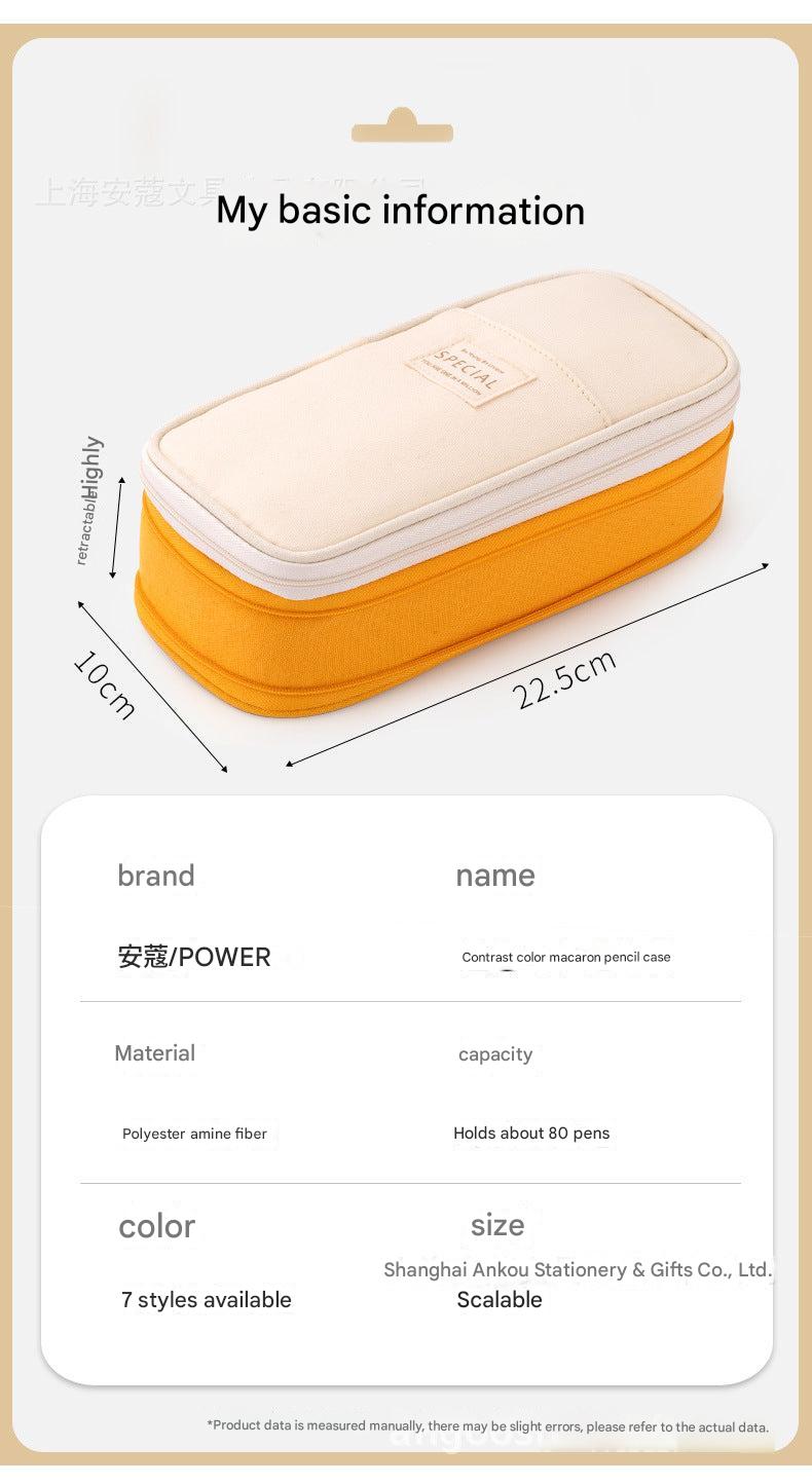 Angoo colour-block pencil case with accessories included
