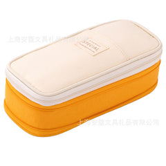 Angoo unisex pencil case in light khaki and beige