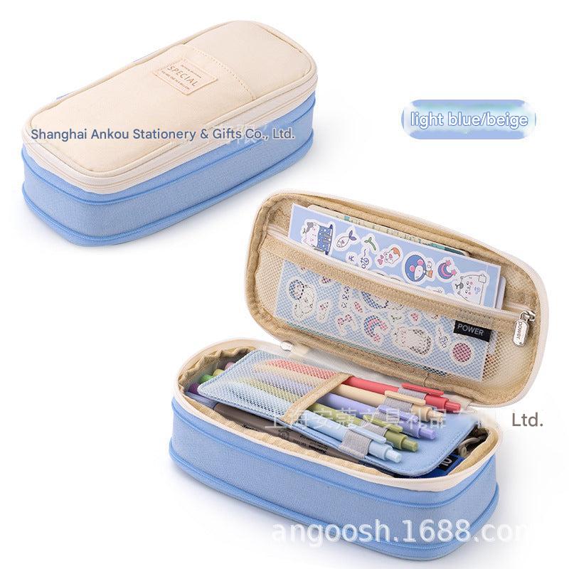 Angoo pink and beige pencil case