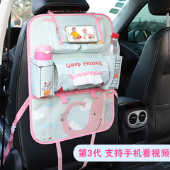 Touchscreen tablet holder in car organizer with apple design