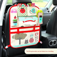 Touchscreen tablet holder in car organizer with apple design