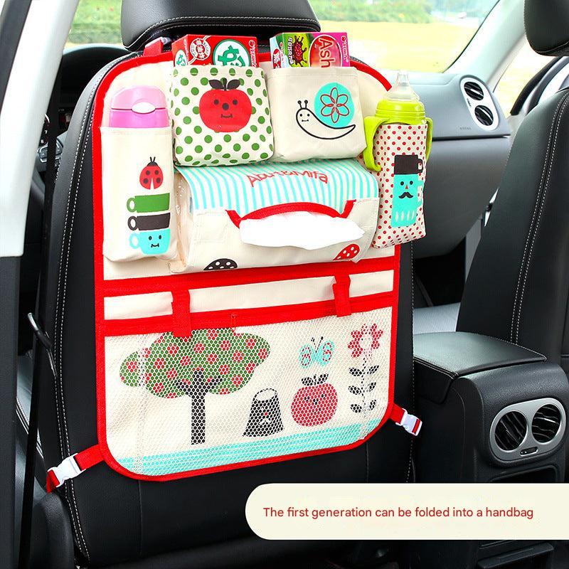 Touchscreen tablet holder in car organizer with apple design