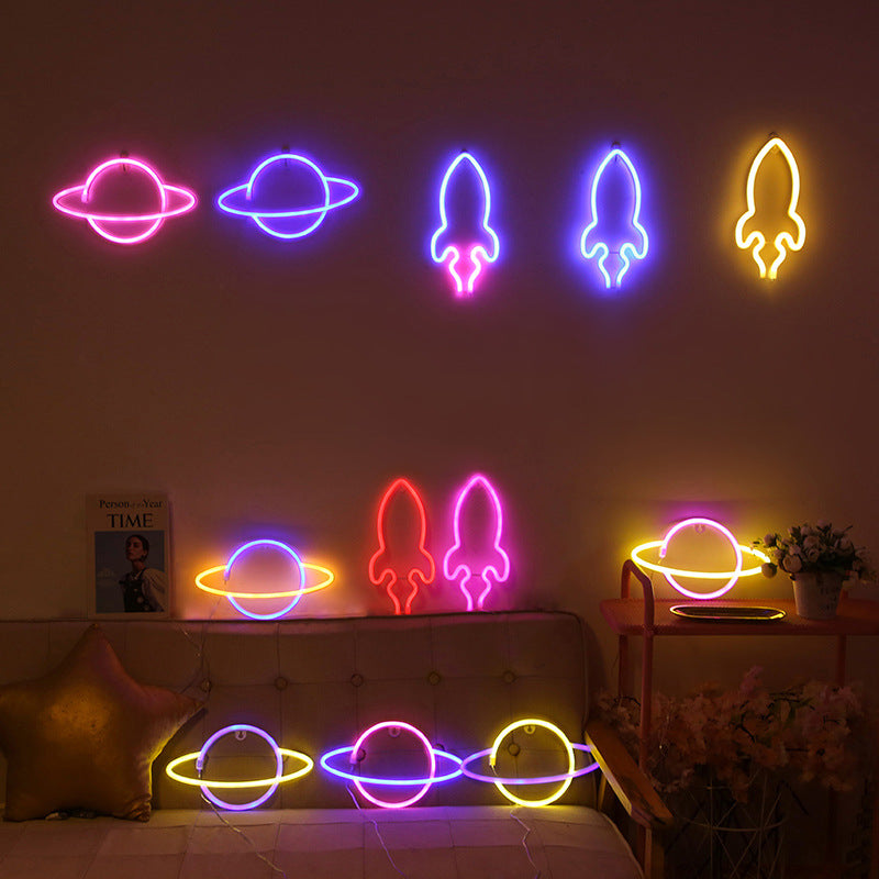 Colourful cactus neon light