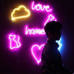 Decorative star shaped neon light