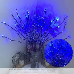 Image of decorative LED branch lights with warm white glow
