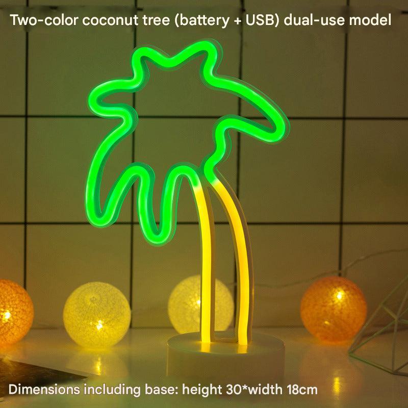 LED neon light design with flamingo shape