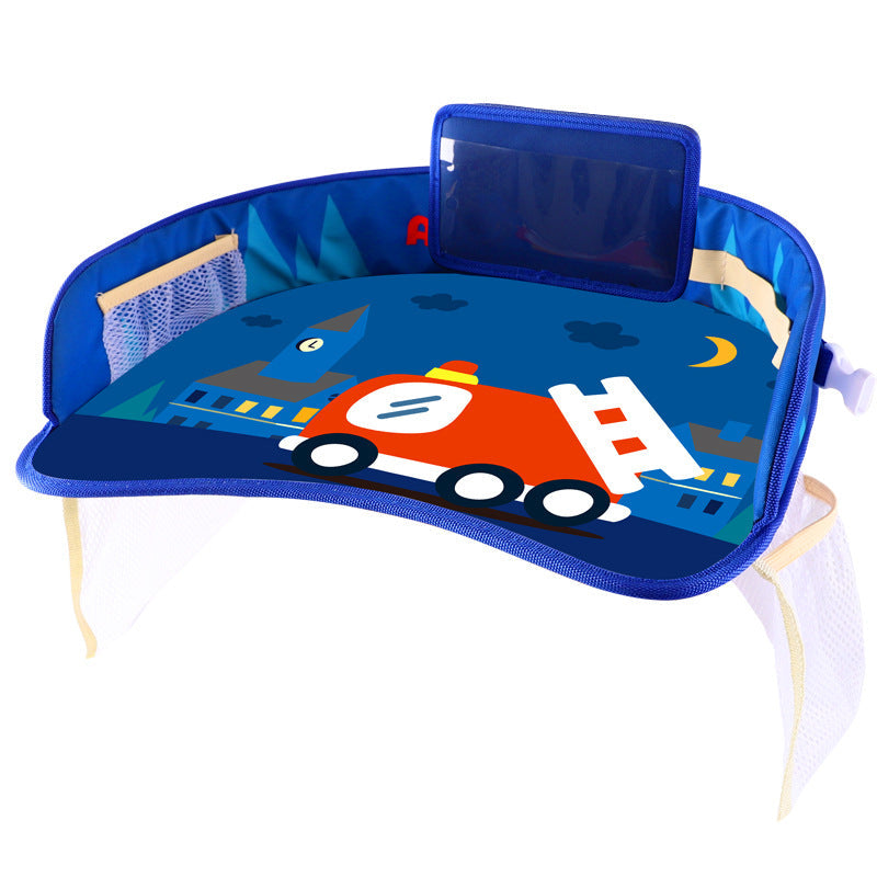 Car seat tray with storage compartments